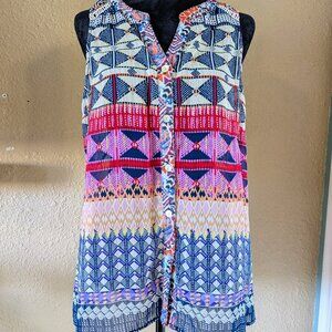 Patterned Flowy Tank, L